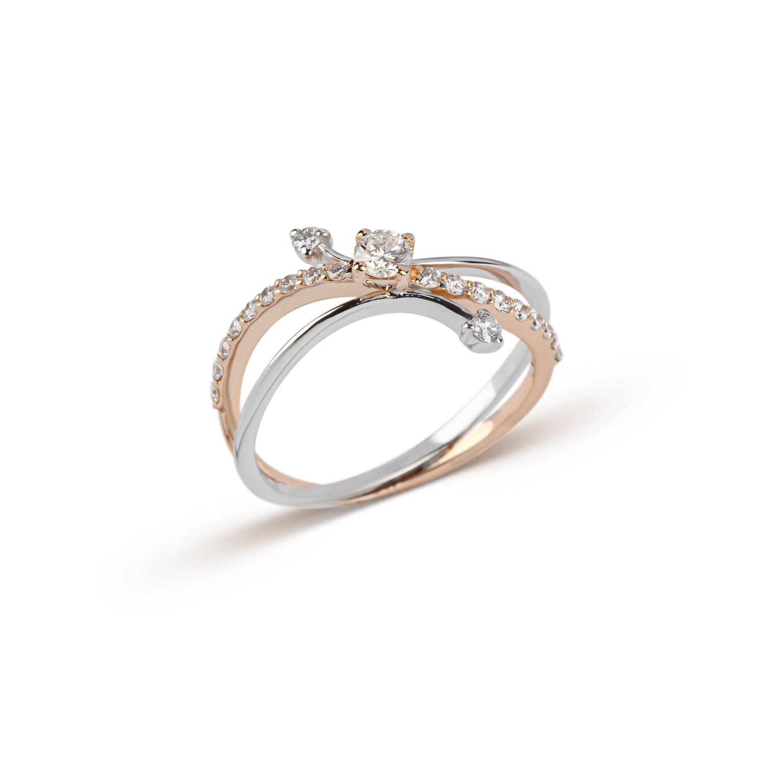 Two-Tone Diamond Band Ring | diamond ring | engagement ring set