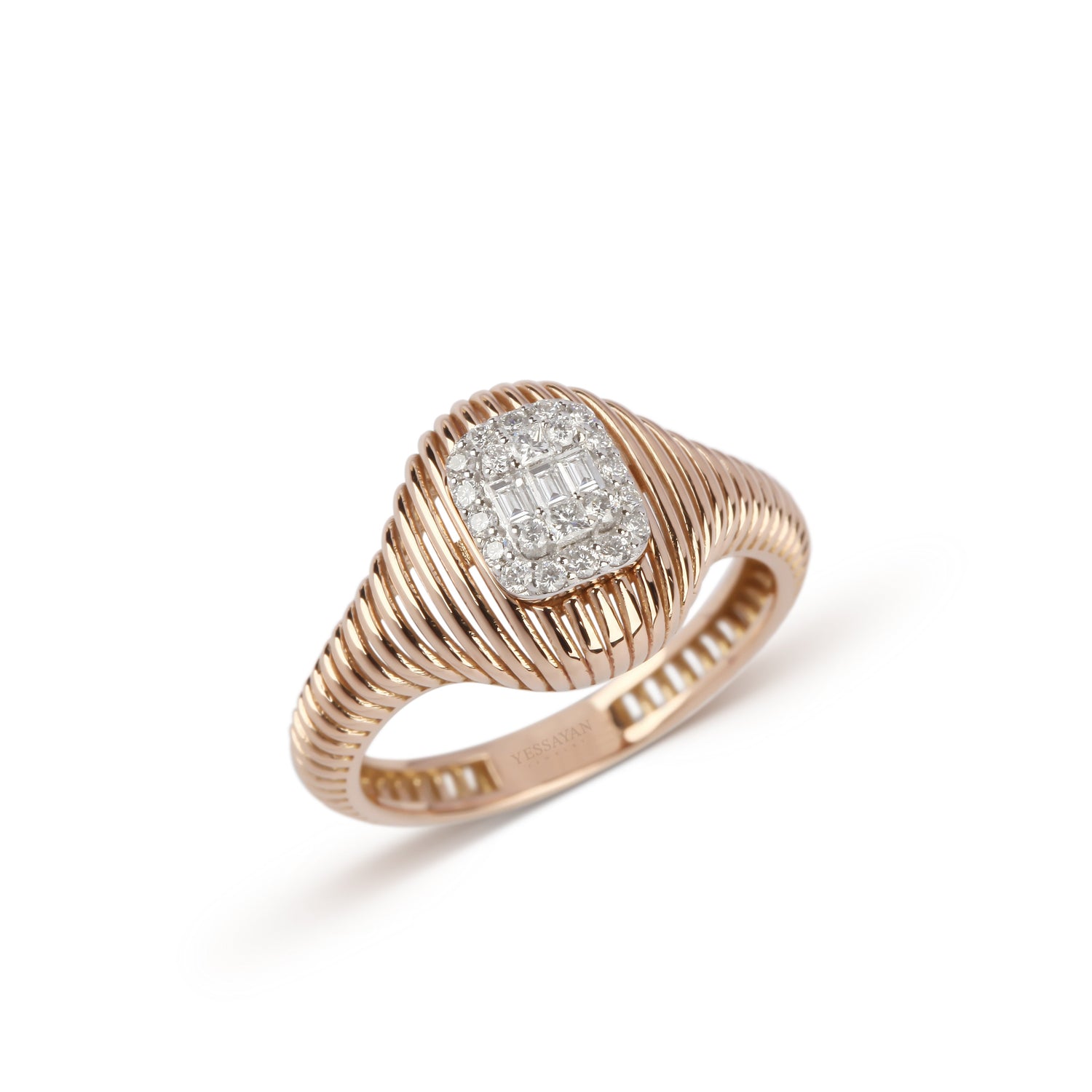 Rose Gold Textured Illusion Diamond Ring | diamond ring best engagement ring