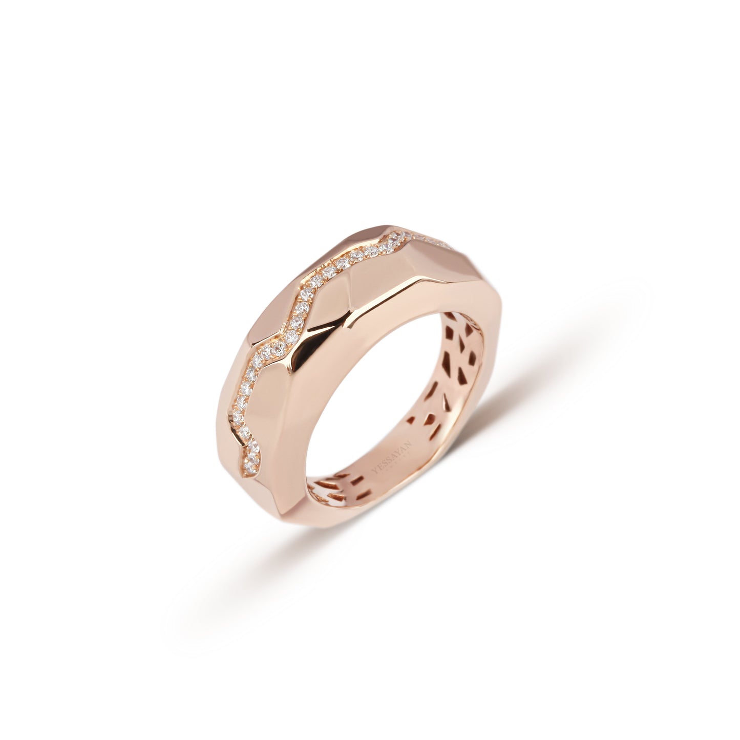 Diamond Flow Line Rose Gold Ring | jewellery store | diamond rings