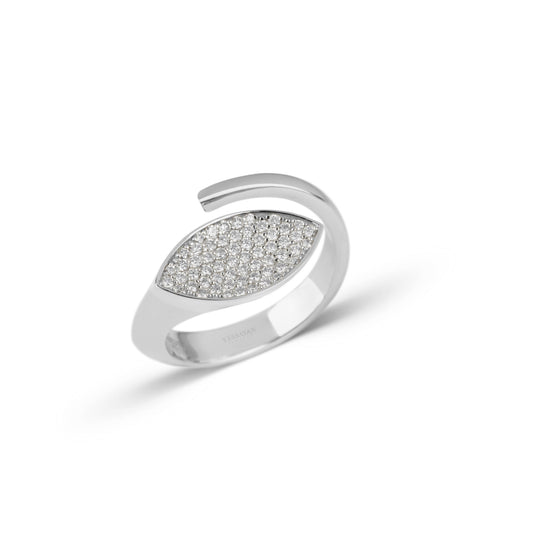 Pave Marquise Diamond Twist Ring