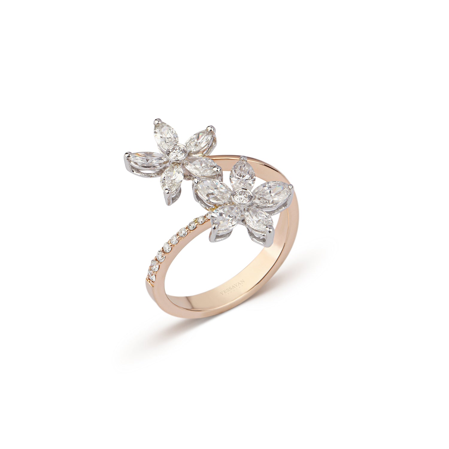 Floral Open Band Diamond Ring | diamond ring best engagement ring