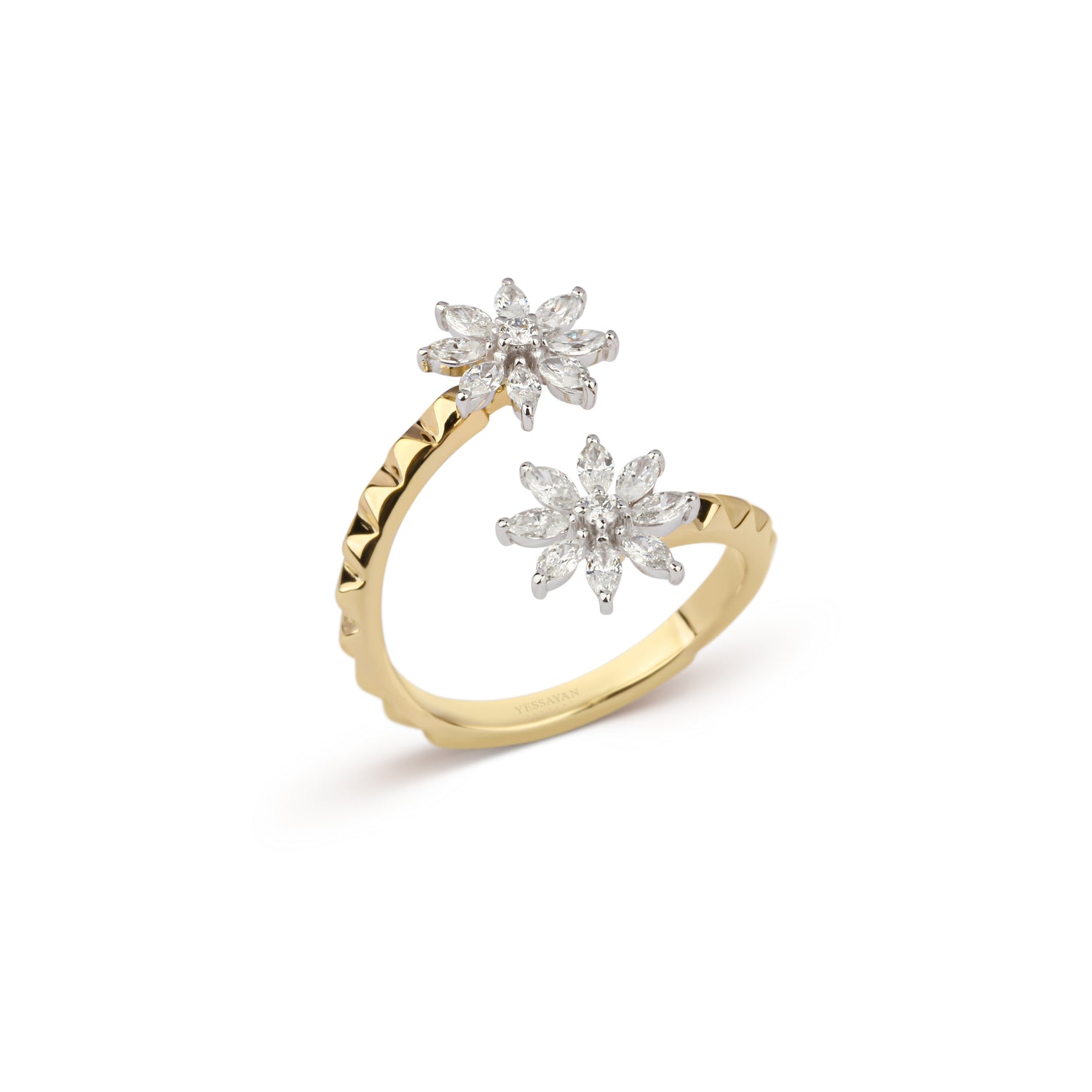 Floral Diamond Studded Ring | diamond rings | diamond rings for women