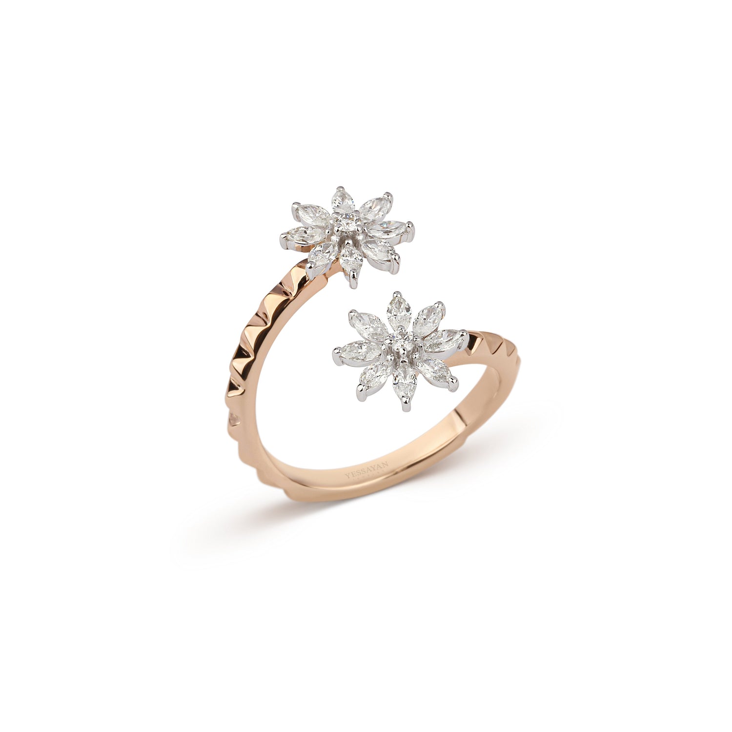 Floral Diamond Studded Ring | jewellery store online | diamond rings
