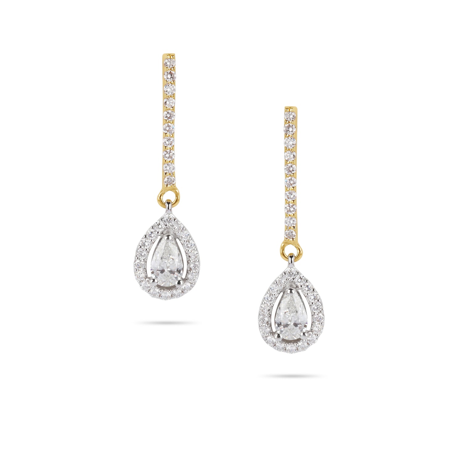 Linear Diamond Drop Earrings Media |  Jewelry Online Store