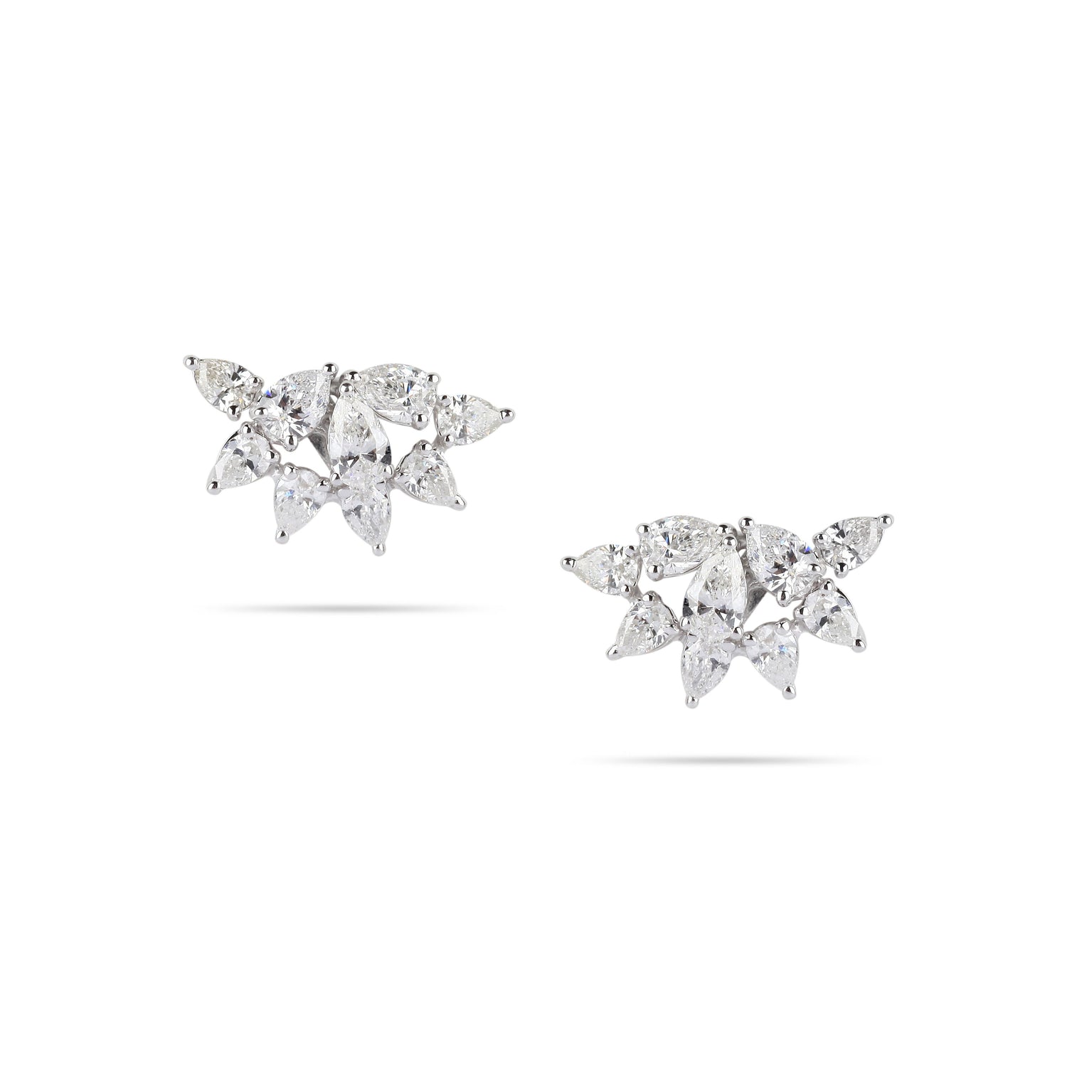 Cluster Pear Shape Diamond Earrings | Shop Earrings