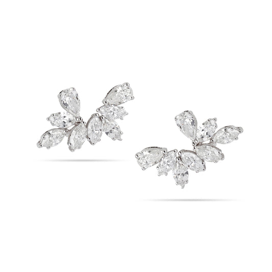 Marquise Asymmetrical Diamond Earrings | Bridal jewelery set