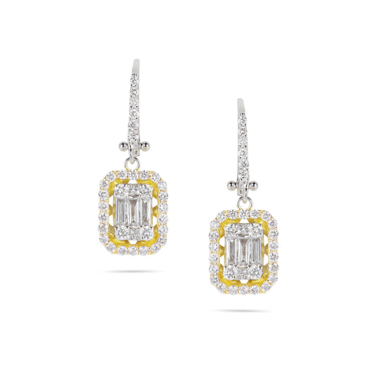 Small Illusion Drop Diamond Earrings