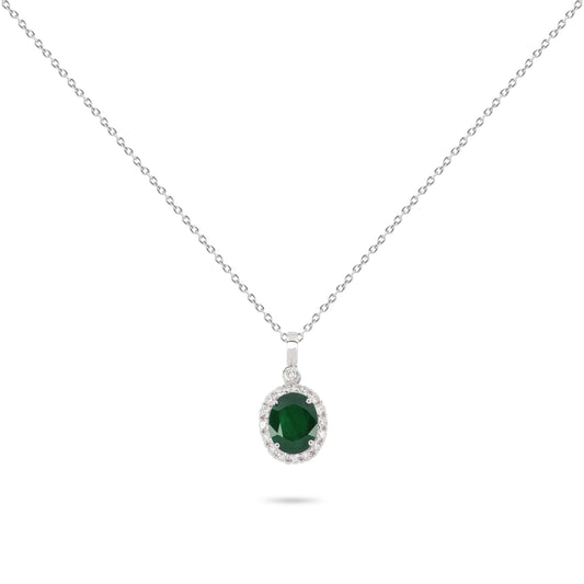 Emerald & Diamond Frame Necklace