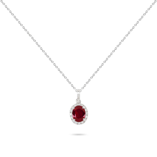 Ruby & Diamond Frame Necklace