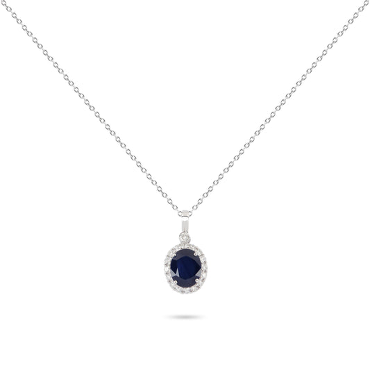 Sapphire & Diamond Frame Necklace | Diamond Necklace | Diamond Necklace For Women