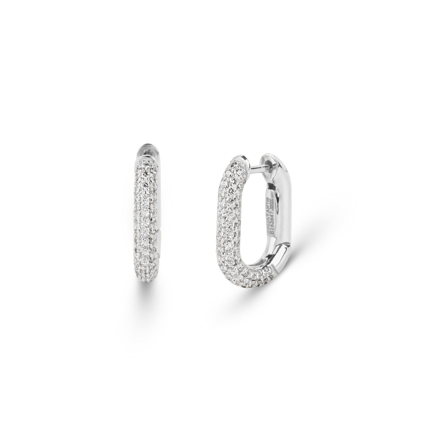 Oval Huggie Diamond Earrings