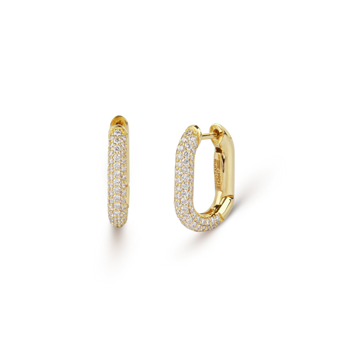 Square Huggie Diamond Earrings Media | Best Jewelry Online