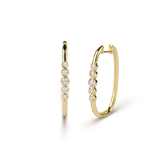 Yellow Gold Diamond Huggie Earrings Media | Best Diamond Earrings