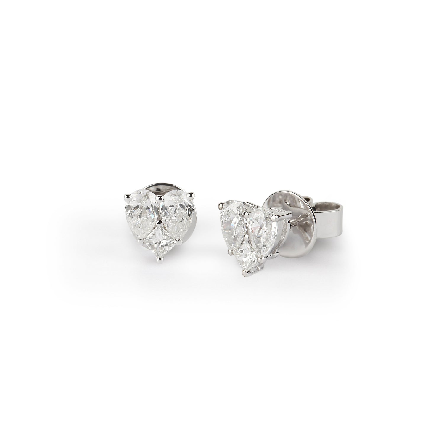 Heart Shaped Illusion Diamond Studs | Buy Jewelry online
