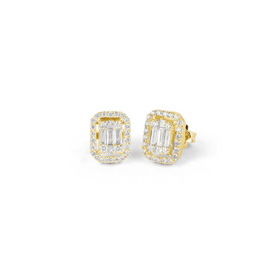 Framed Illusion Diamond Studs Media | Store Jewelery