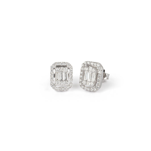 Framed Illusion Diamond Studs | Jewelry Shop Online