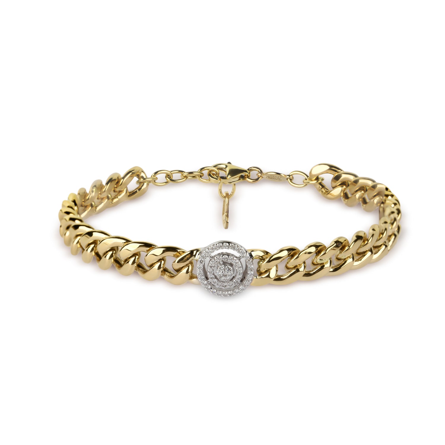 Two-Tone Cuban Link Diamond Chain Bracelet | jewellery store | diamond bracelet