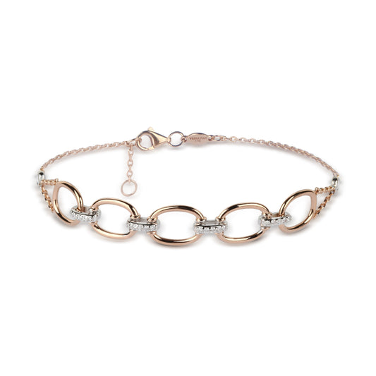 Two-Tone Chain Diamond Bracelet | Designer Jewellery Online 