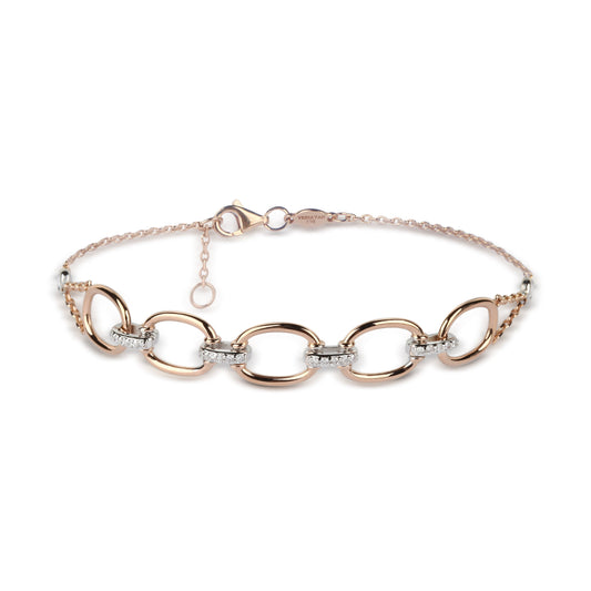 Two-Tone Chain Diamond Bracelet | Designer Jewellery Online