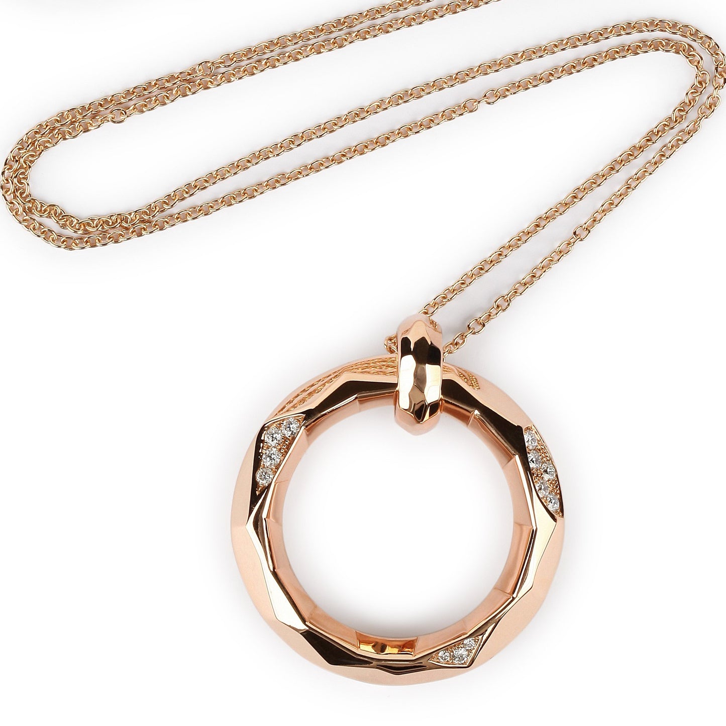 Circle Diamond Pendant | Diamond Necklace Jewellery Design