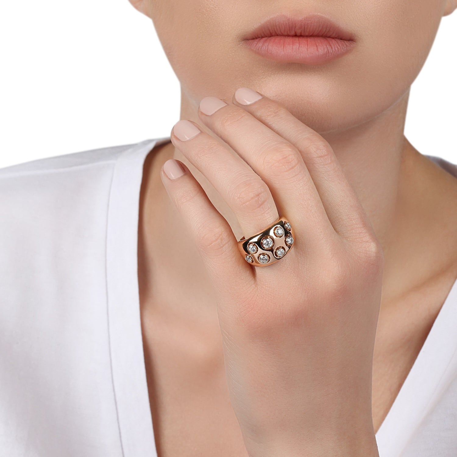 Rose Gold & Bezeled Diamond Ring | diamond rings | Best website for jewelry