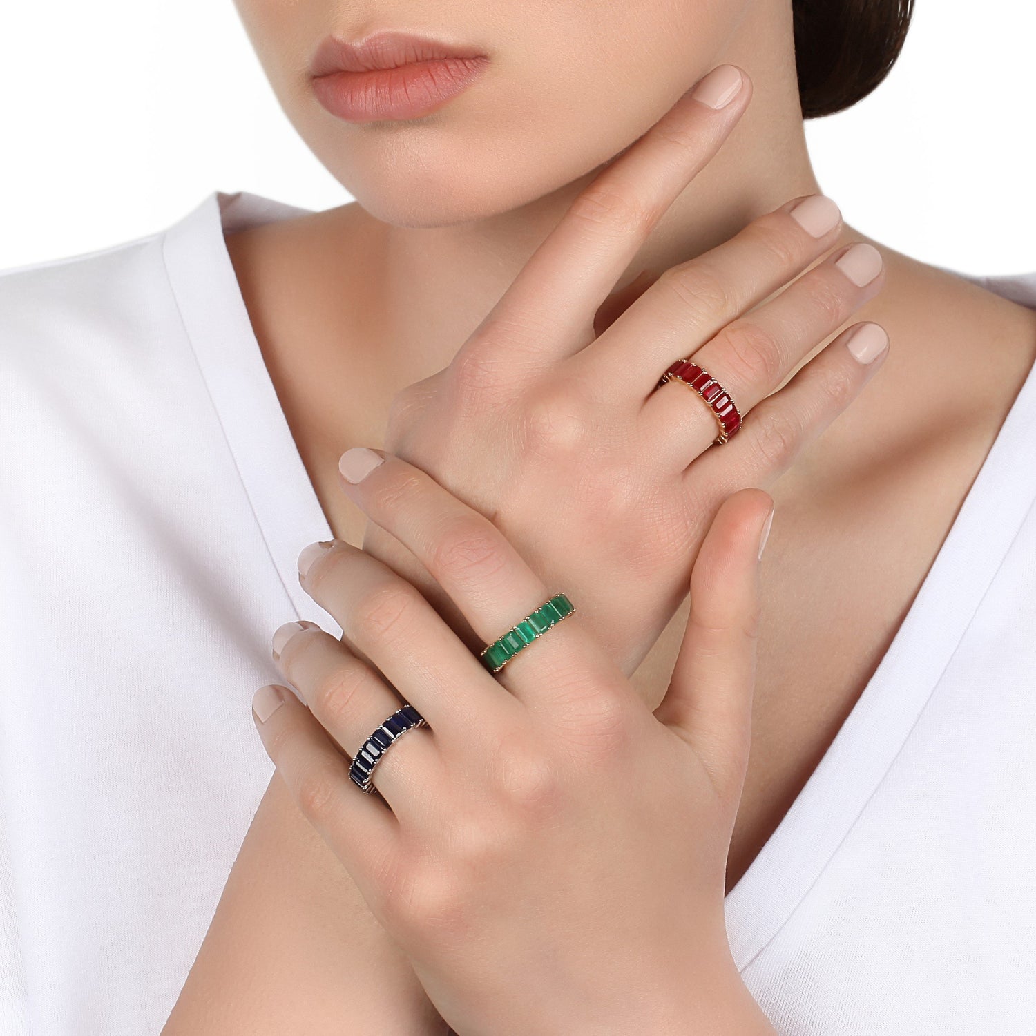 Emerald Eternity Band | best jewellery stores | diamond rings
