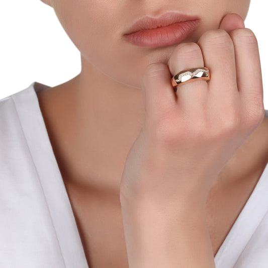 Diamond Flow Line Rose Gold Ring | best jewellery stores | diamond rings