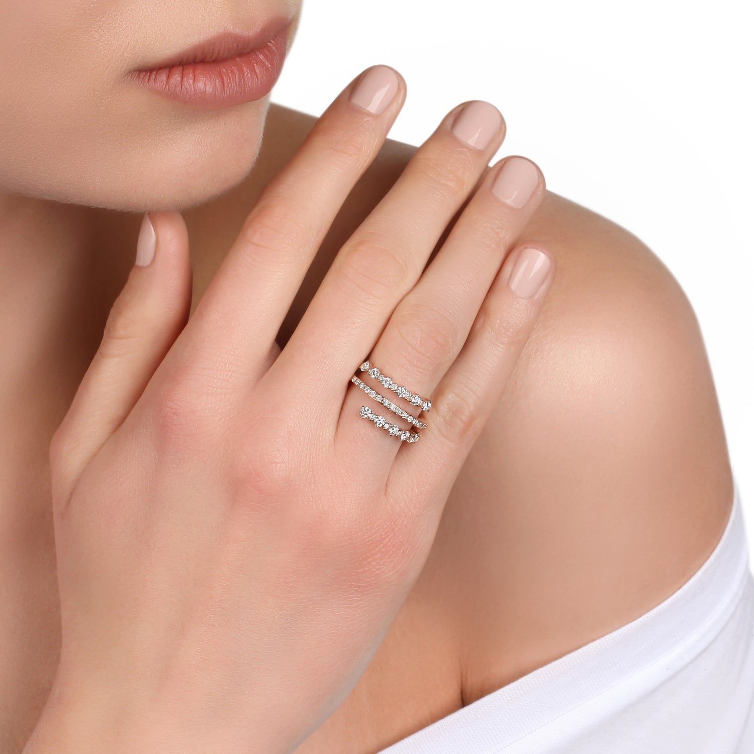 Yellow Gold Stacked Diamond Ring | best jewelry online | diamond rings