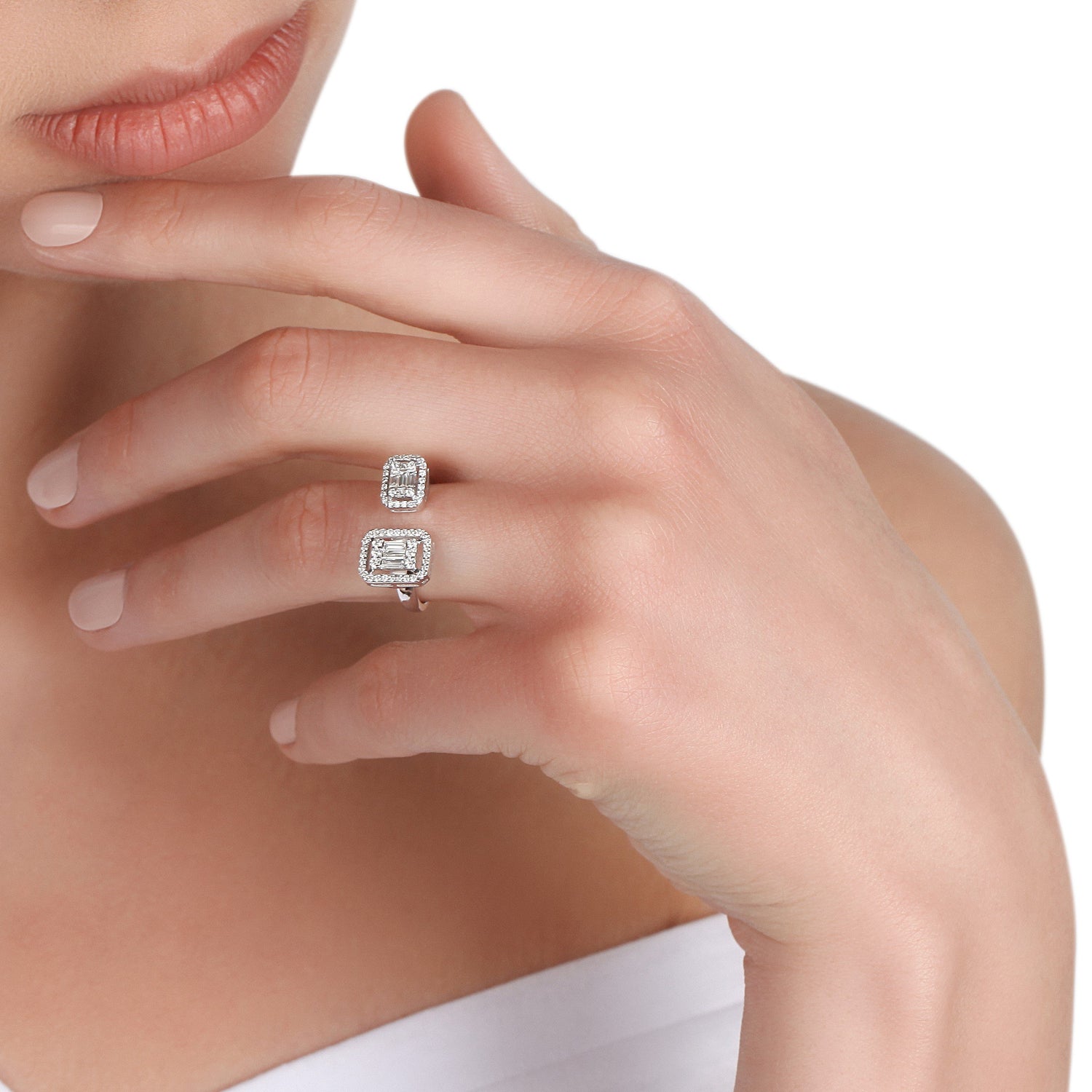Illusion Diamond Open Band Ring | diamond ring | diamond wedding ring