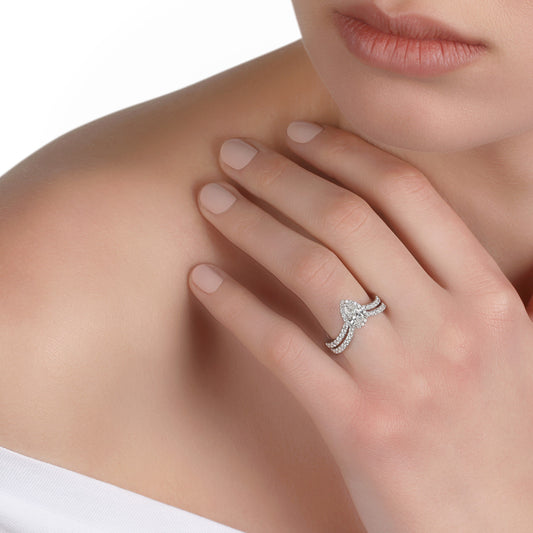 Certified Double Band Diamond Solitaire Ring | jewelry online store | diamond rings