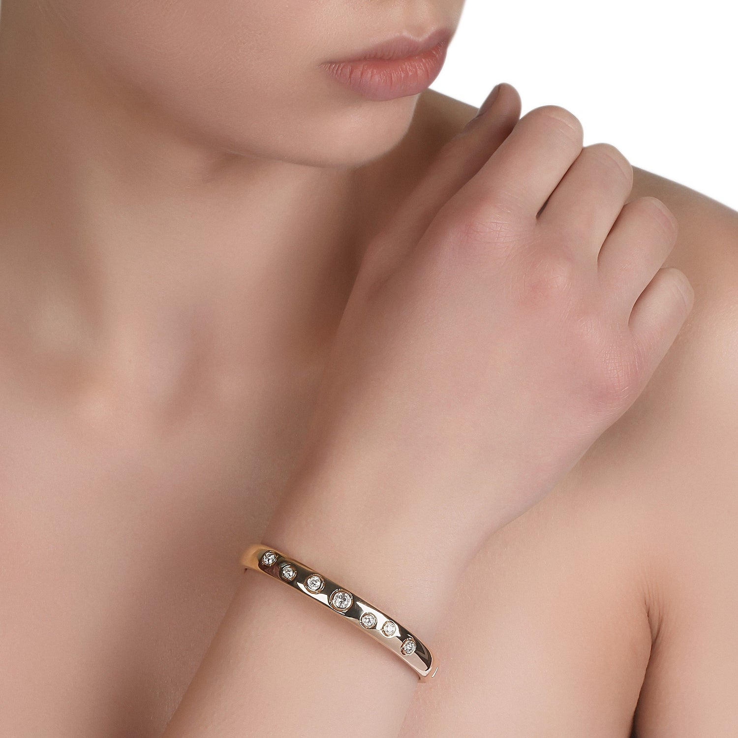 Yellow Gold & Diamond Cuff Bracelet | best jewellery stores | diamond bracelet for women