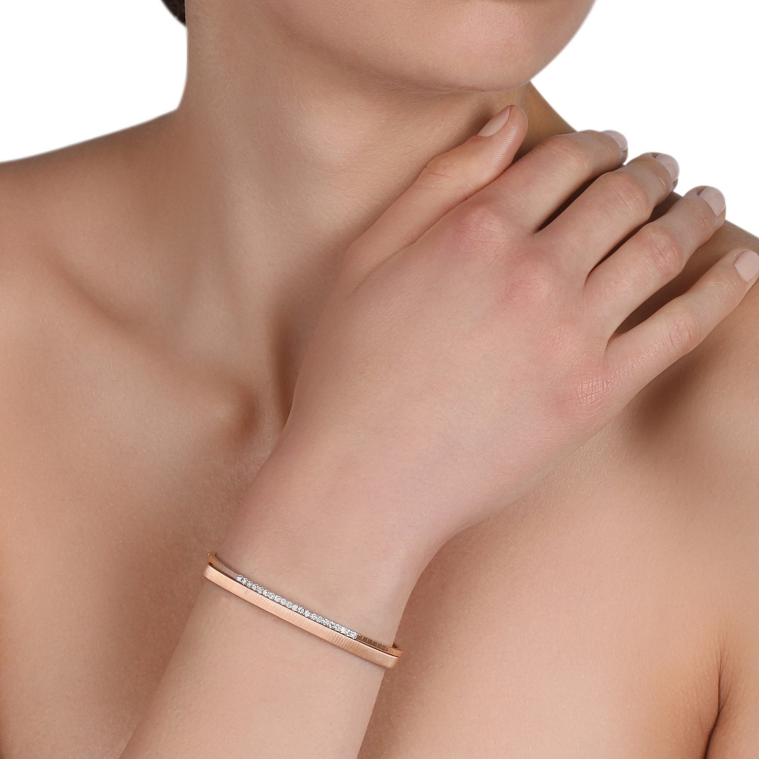 Layered Rose Gold & Diamond Cuff | jewellery store | diamond bracelet for women