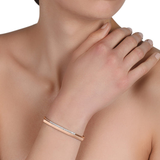 Layered Rose Gold & Diamond Cuff | jewellery store | diamond bracelet for women