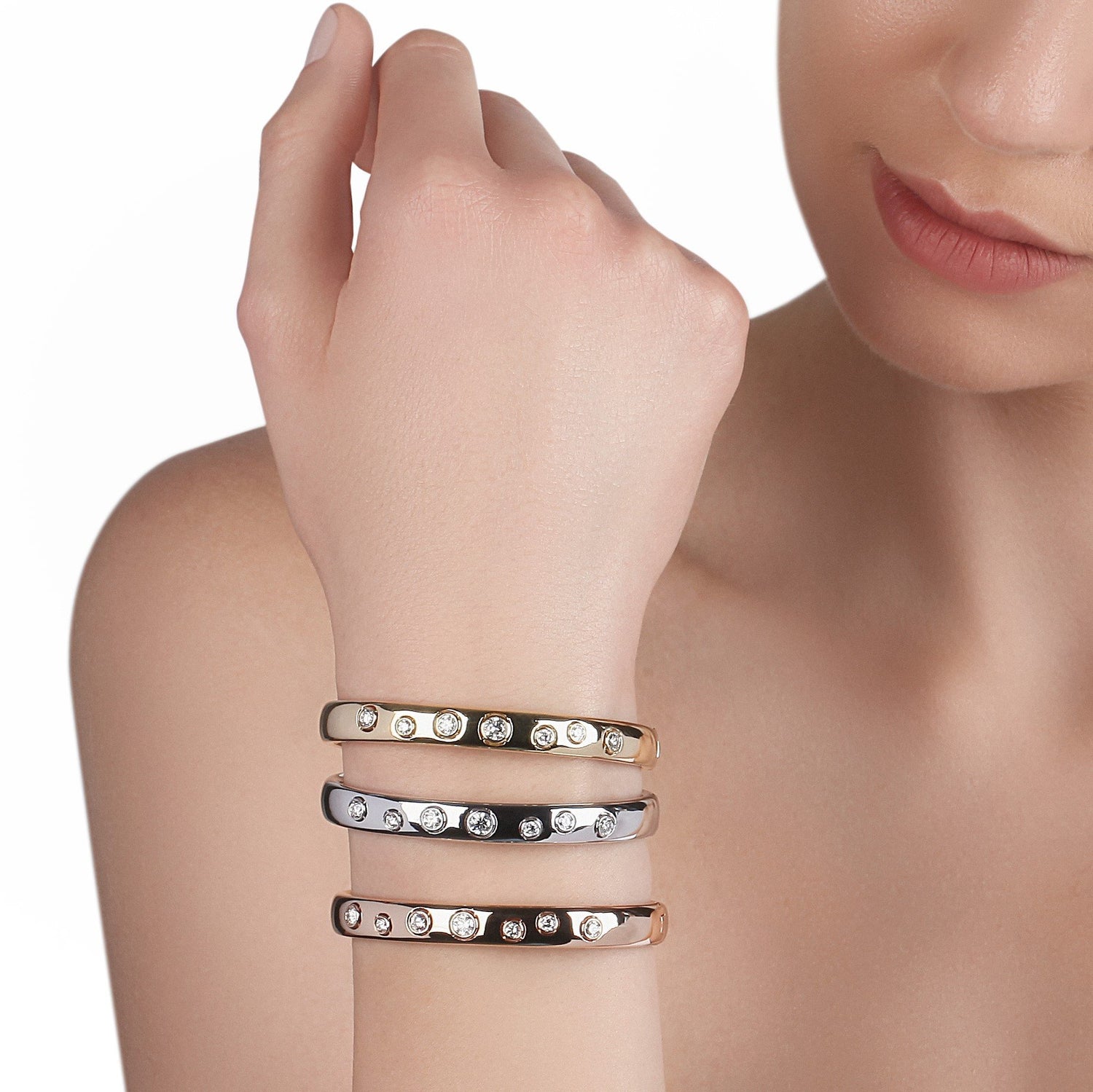 Rose Gold & Diamond Cuff Bracelet | Designer Jewellery Online