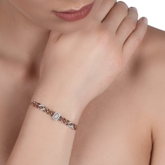 Cuban Link Chain Illusion Diamond Bracelet | diamond jewelers | diamond chain bracelet
