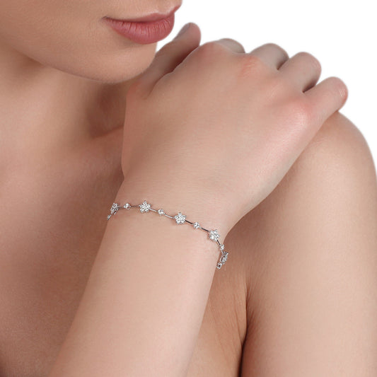 Floral Diamond Tennis Bracelet | Diamond sets in Bahrain