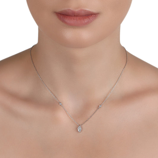 Marquise Shaped Illusion Diamond Necklace | Diamond Necklace | Ladies Necklace
