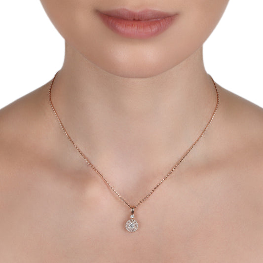 Baguette Frame Flower Diamond Necklace | Diamond Necklace | Buy Necklace Online