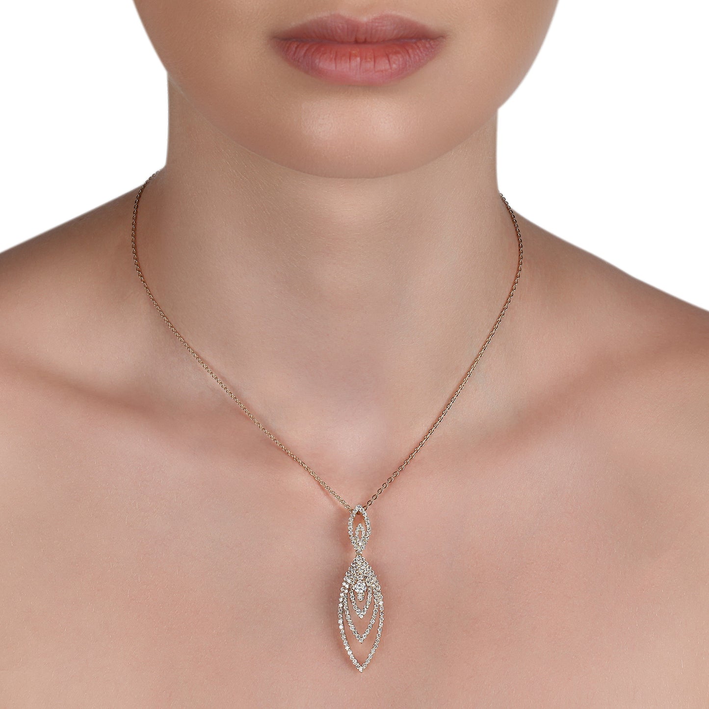 Multi Layered Diamond Drop Necklace | Diamond Necklace | Designer Jewellery Online