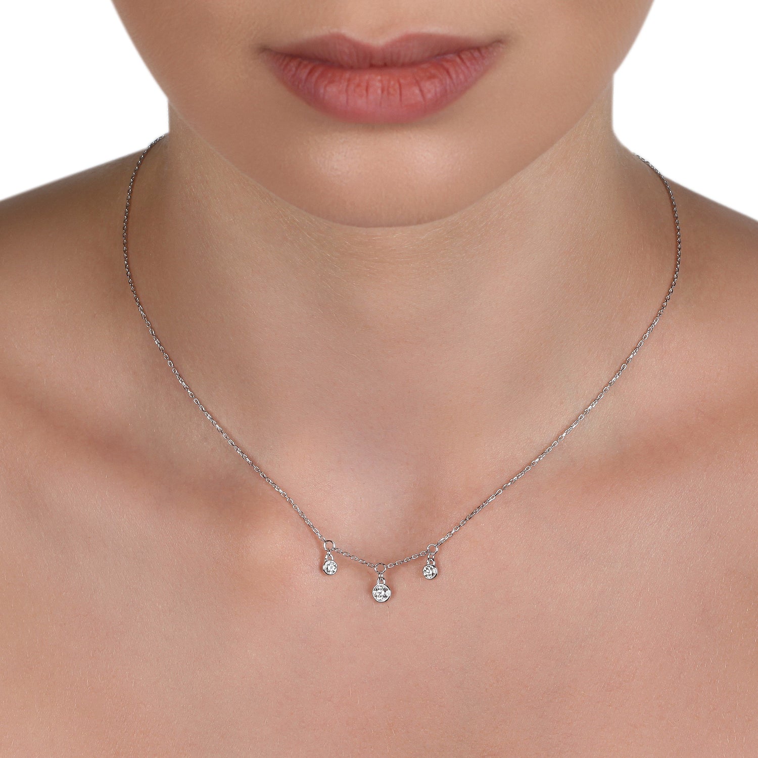 Triple Diamond Chain Necklace | Diamond Necklace | Buy Diamond Necklace