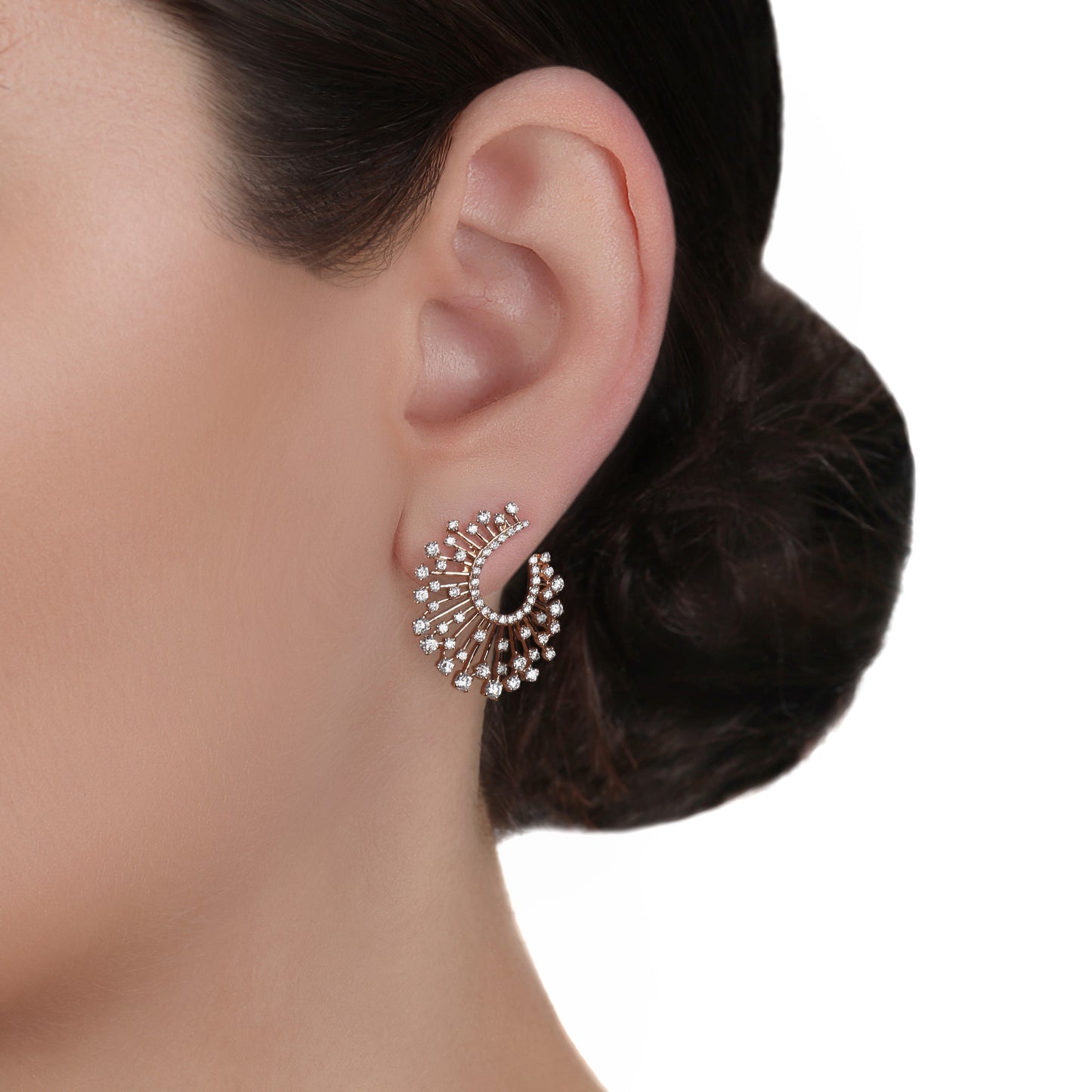 Diamond Rays Hoop Earrings | Online Jewelry Store