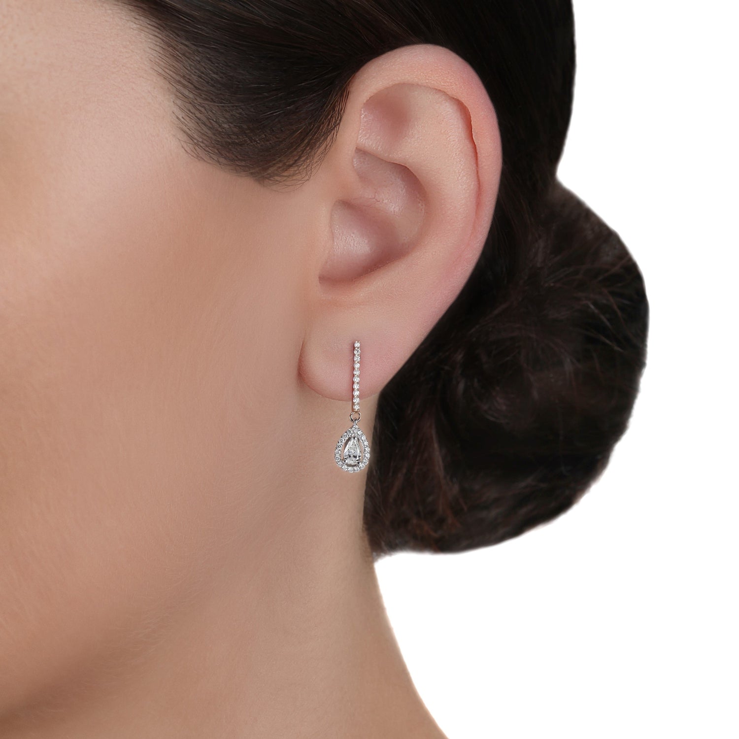 Two-Tone Gold & Diamond Drop Earrings | Top Diamonds Online