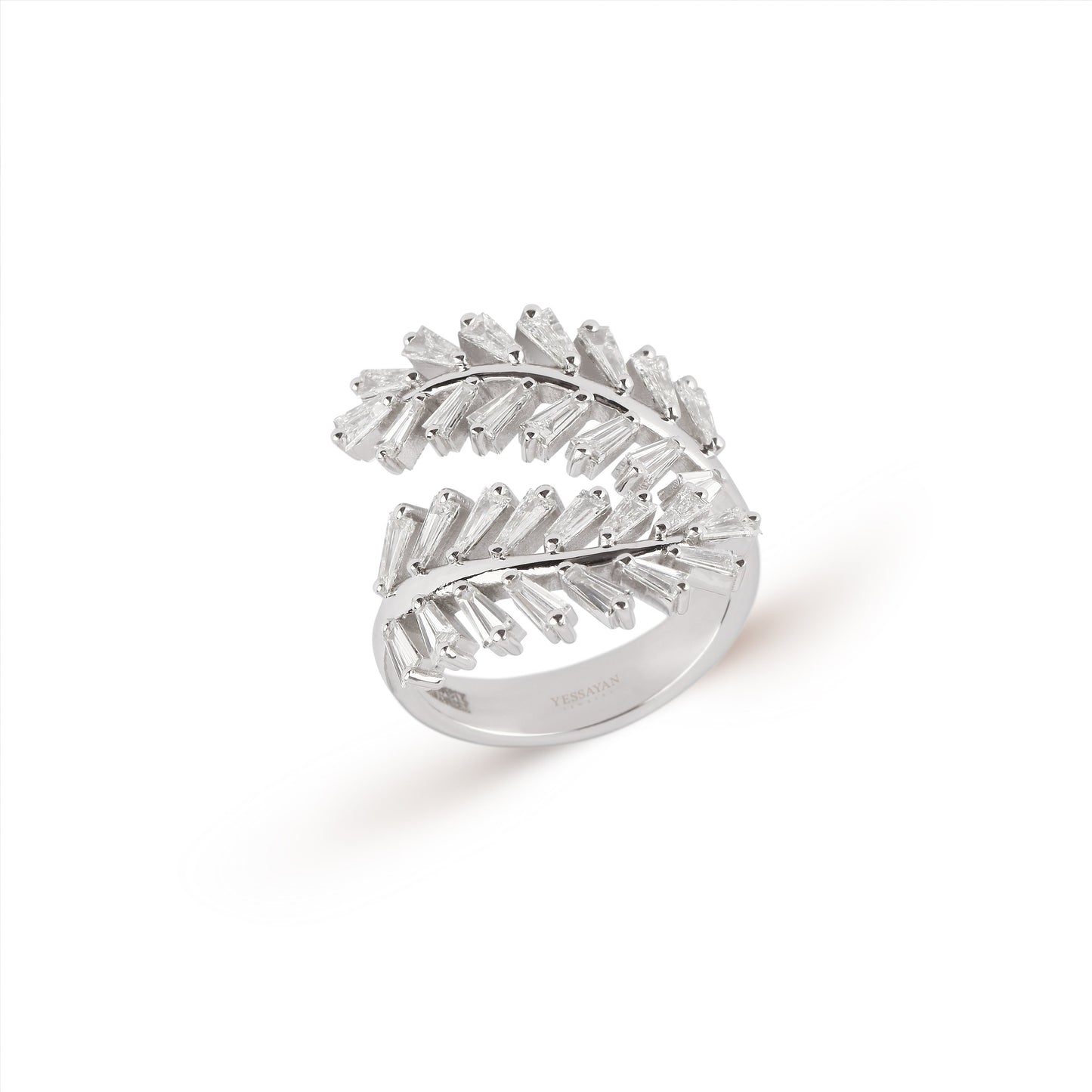 Baguette Leaves Diamond Ring | diamond solitaire ring