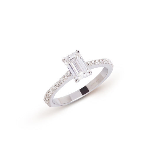 Certified Emerald Cut Solitaire Diamond Ring | jewelry online store | diamond rings