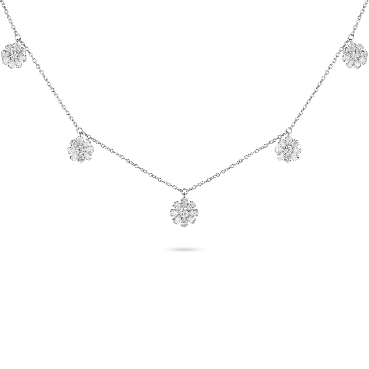 Floral Diamond Charm Necklace | Diamond Necklace | Best Necklace Design