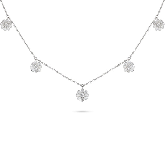 Floral Diamond Charm Necklace | Diamond Necklace | Best Necklace Design