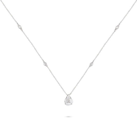 Pear Shaped Illusion Diamond Necklace | Buy Diamond Necklace Online