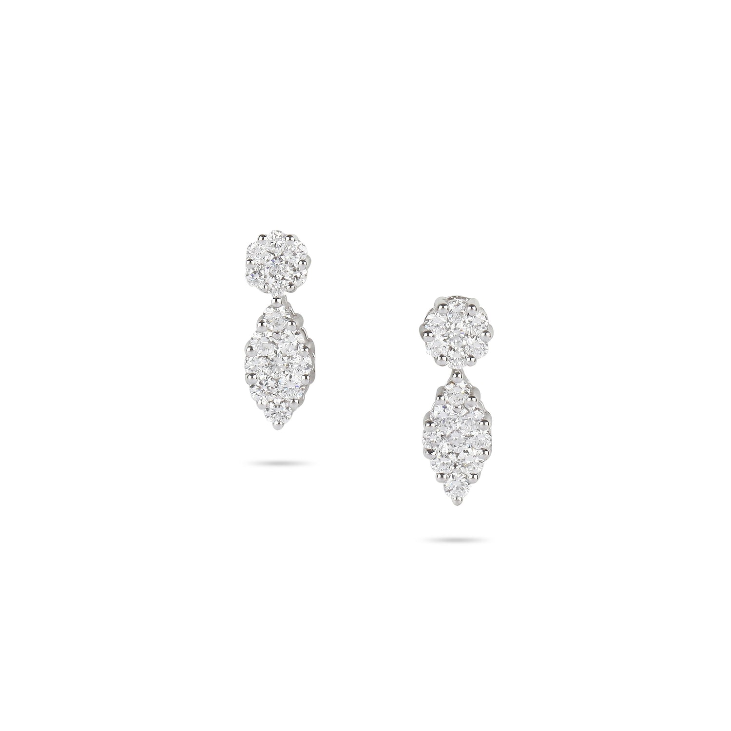 Marquise Shaped Drop Illusion Diamond Earrings | Stunning Diamond Earrings