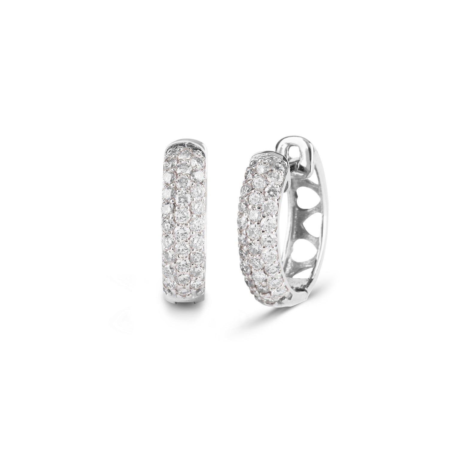 Heart Huggie Diamond Earrings | Diamond jewelers