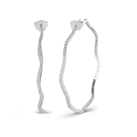 Diamond Wavy Hoop Earrings | Jewelry store